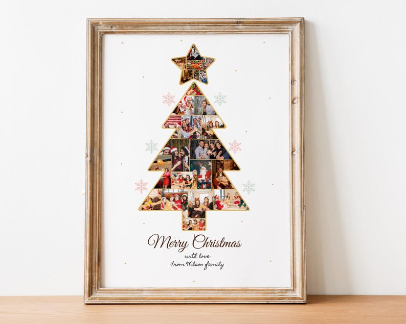 Custom Christmas Photo Collage: Xmas Tree Gift (Digital File)