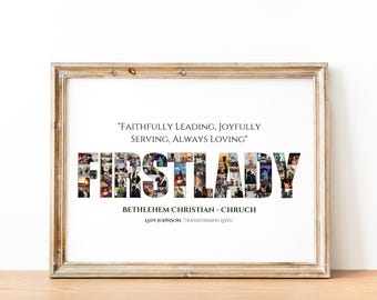 First Lady-cadeaus Fotocollage Kerkwaarderingscadeau voor predikant en ministerie