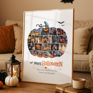 Modèle de collage photo citrouille d'Halloween : souvenir familial d'automne image 1