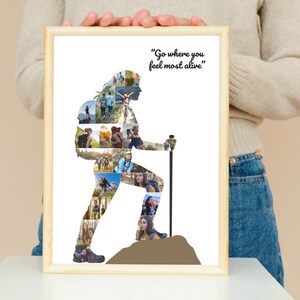 Female Hiker Photo Collage Template, Adventure Wall Art (Canva Template)