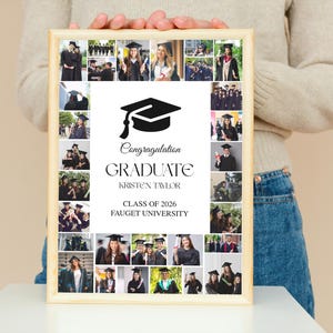 Graduation Photo Collage Template Class of 2026, Graduation Welcome Sign, Graduation Party Poster Display, Editable Senior Grad Gift Canva