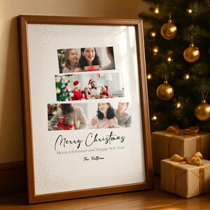 Christmas Photo Collage Template: Season's Greetings Canva Frame (Digital File) image 1