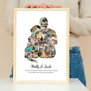 Personalized Dog & Man Photo Collage: Custom Pet Keepsake (Digital Download)