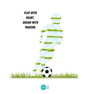 Football Boy Silhouette Photo Collage | Soccer Kids Canva Template