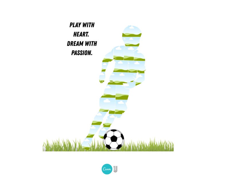 Football Boy Silhouette Photo Collage | Soccer Kids Canva Template
