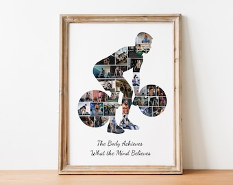 Personalized Weightlifting Photo Collage,Powerlifter Gift for Men ,Fitness & Gym Wall Art for Him