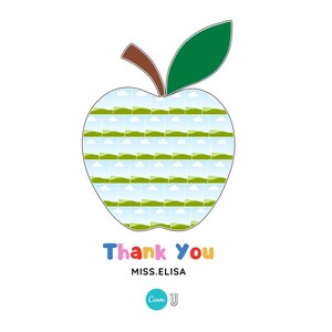 Teacher Appreciation Apple-Shaped Photo Collage Template – Editable Classroom Poster & Personalized Thank You Gift for Teachers