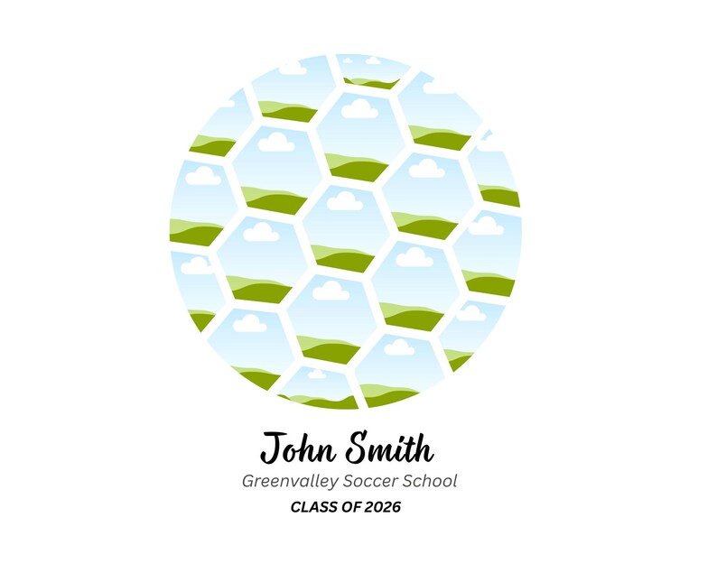 Personalized Soccer Ball Photo Collage Template, Graduation Gift, Senior Night Gift, Player Gift, Gift for Coach, Gift for Dad, Canva