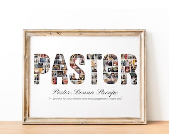 Pastor Appreciation Photo Collage: Personalized Church Group Gift (Digital Canva File)