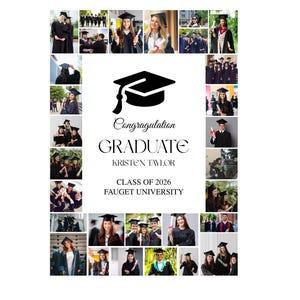 Graduation Photo Collage Template Class of 2026, Graduation Welcome Sign, Graduation Party Poster Display, Editable Senior Grad Gift Canva
