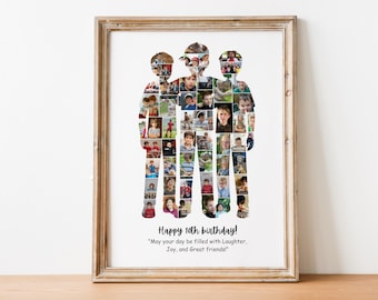 Impresión de collage de fotos para niños, regalo de décimo cumpleaños, recuerdo de amistad (descarga digital)