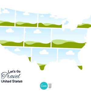US Map Photo Collage: Custom Travel Gift (Digital File)