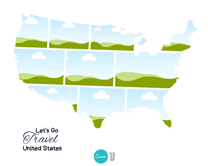 US Map Photo Collage: Custom Travel Gift (Digital File)