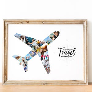Personalized Airplane Photo Collage: Pilot Gift, Vacation Keepsake (Digital File)