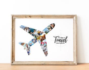 Personalisierte Flugzeug Foto Collage: Pilot Geschenk, Urlaubsandenken (Digitale Datei)