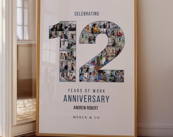 12th Work Anniversary Gift for Employee, Service Appreciation Keepsake, Coworker Team Milestone, Corporate Recognition Award