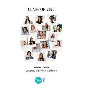 Graduation Photo Collage Template: Class of 2025 Sign (Canva Digital Download)