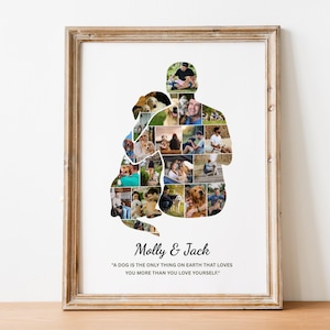 Personalized Dog & Man Photo Collage: Custom Pet Keepsake (Digital Download)