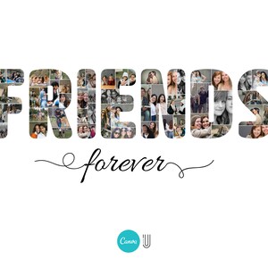Friends Photo Collage Template: Friendship Gift (Digital Download)