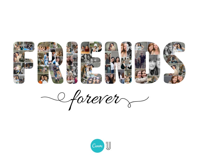 Friends Photo Collage Template: Friendship Gift (Digital Download)