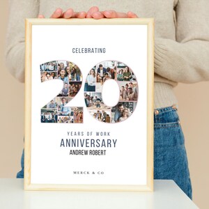 20th Work Anniversary Photo Collage Gift (Digital Download)
