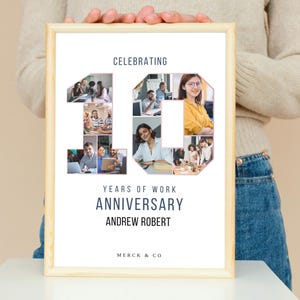 10th Work Anniversary Photo Collage Gift (Digital File)