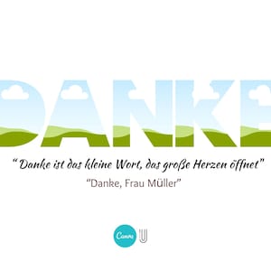 Personalized 'DANKE' Photo Collage Template: Thank You Gift (Digital Download)