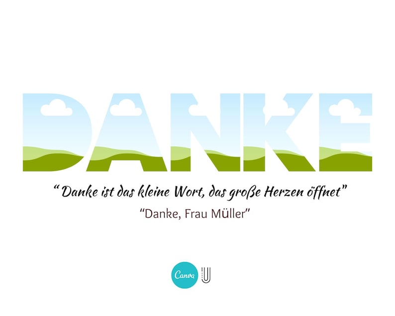 Personalized 'DANKE' Photo Collage Template: Thank You Gift (Digital Download)