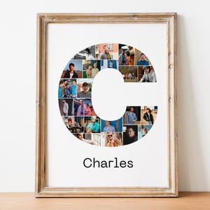 Collage de fotos personalizado con la letra C – Nombre personalizado – Archivo digital imprimible – Regalo de cumpleaños o aniversario – Arte fotográfico personalizado