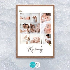 Baby Foto Collage Vorlage: Personalisiertes Foto als Geschenk (Digitale Datei)