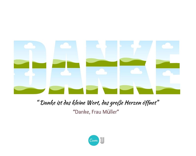 Personalized 'DANKE' Photo Collage Template: Thank You Gift (Digital File)