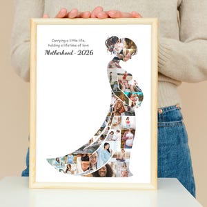 Motherhood Photo Collage, Pregnancy Keepsake (Canva Template Digital Download)