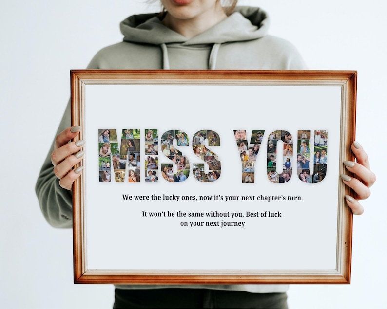 We Will Miss You Farewell Gift for Coworker Boss Team Printable Photo Collage Best Friend Leaving Picture for Employee Going Away