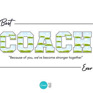 Personalized Coach Photo Collage Template: Sport Gift (Digital File)