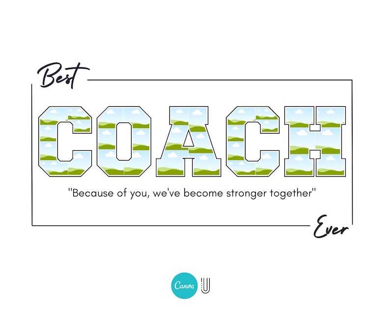 Personalized Coach Photo Collage Template: Sport Gift (Digital File)