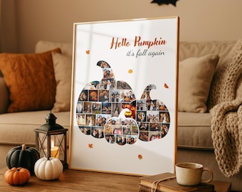 Halloween Pumpkin Photo Collage Template: Fall Family Keepsake