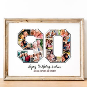 90 Photo Collage for Ninetieth Birthdays in Canva Frames,Birthday Photo Collage, 90th Birthday Collage, Birthday Gifts,90 Number Collage