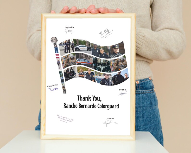 Rotc Poster Color Guard Flags Photo Collage Frame TEMPLATE Editable in Canva Custom ...
