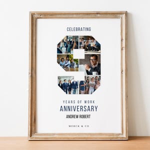 9th Work Anniversary Photo Collage: Personalized Employee Gift (Digital File)