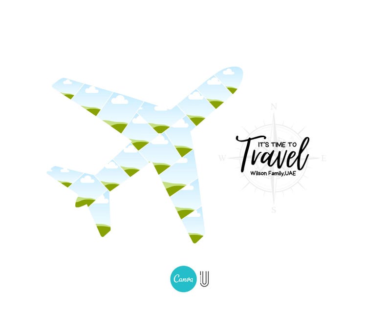 Personalized Airplane Photo Collage: Pilot Gift, Vacation Keepsake (Digital File)