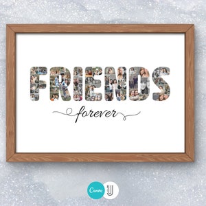 Friends Photo Collage Template: Friendship Gift (Digital Download)