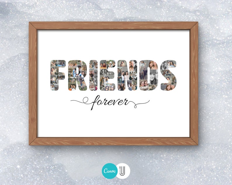 Friends Photo Collage Template: Friendship Gift (Digital Download)
