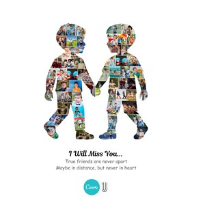 Two Boys Photo Collage Friendship Gift (Digital Download) Canva Frames