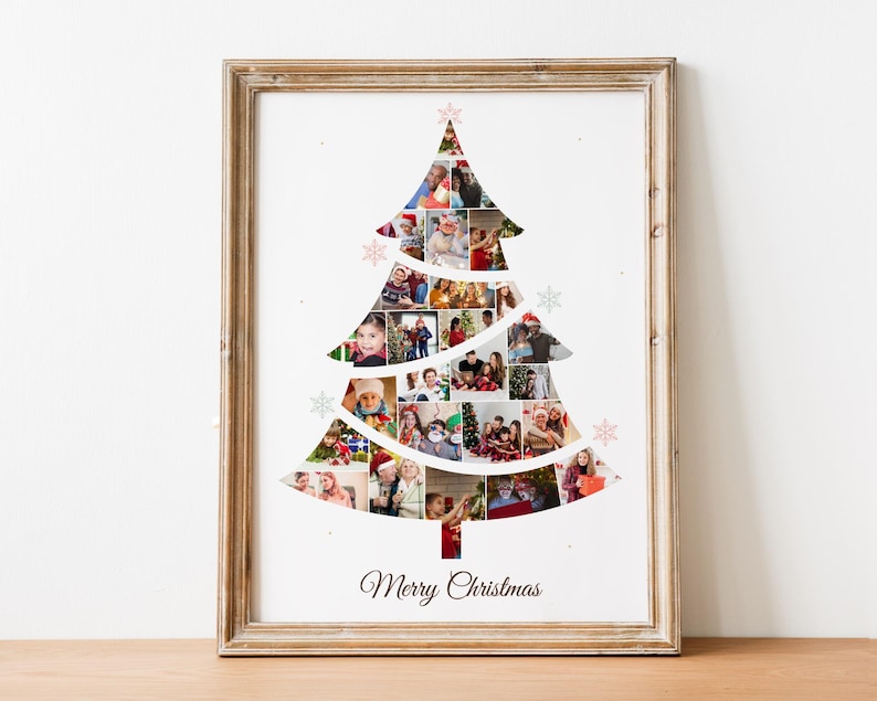 Custom Christmas Photo Collage: Xmas Tree Gift (Digital File)