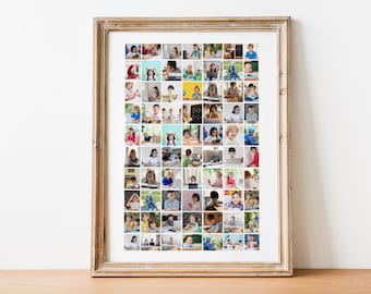 Photo Collage Template: Holds 70 Images (Instant Download)