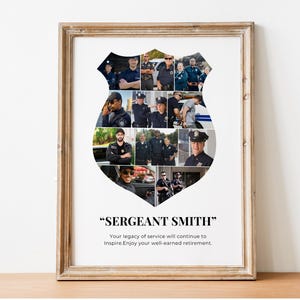Regali per le forze dell&#39;ordine, regali personalizzati per la polizia, regali di collage di foto per agenti di polizia, regali per la pensione della polizia, regalo da Policeofficerwife
