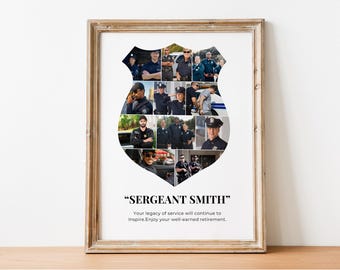 Custom Police Photo Collage Gift: Law Enforcement Retirement (Digital File)