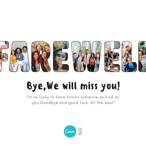 Custom Farewell Photo Collage Gift: Goodbye, Retirement, Graduation (Digital File)