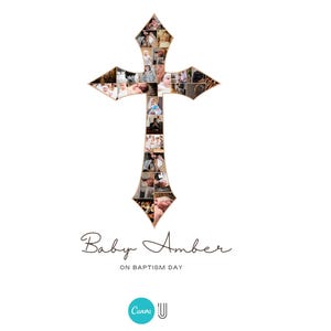 Custom Cross Photo Collage: Baptism/Christening Gift (Digital Download)