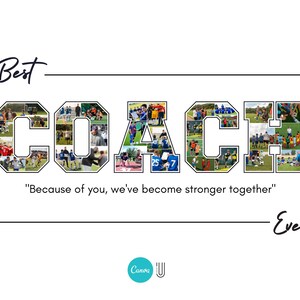 Personalized Coach Photo Collage Template: Sport Gift (Digital File)